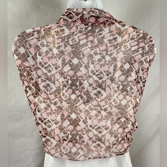 BIG BUDDHA Pink and Brown Crackle Pattern Lightweight Scarf - 72 x 20 - Picture 4 of 6